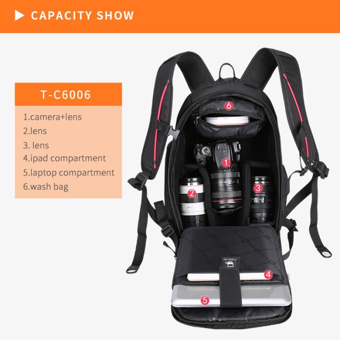 Фоторюкзак, рюкзак для фотоапаратів Tigernu (тип "Т-X6006")