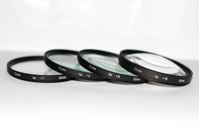 Набір світлофільтрів - макролінз CLOSE UP +1 +2 +4 +10 діаметром 62mm - 4 штуки