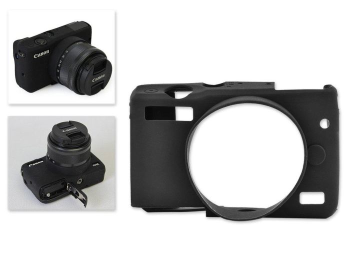 Захисний силіконовий чохол для фотоапаратів CANON EOS M10 - чорний