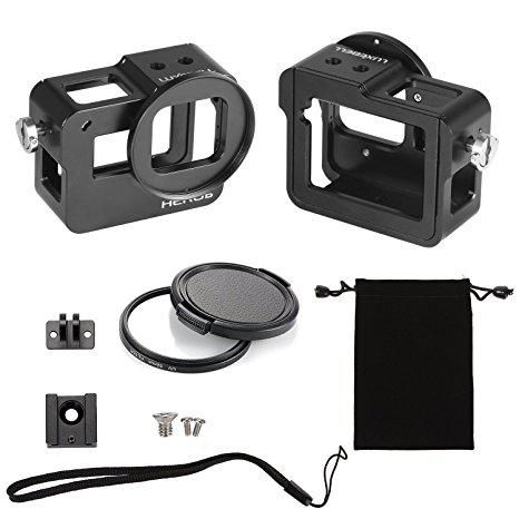 Алюмінієвий корпус для екшн камер GoPro Hero 5, 6, 7 з фільтром 52 UV та кришкою (код № XTGP433)