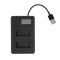USB зарядне з LCD дисплеєм для 2-х акумуляторів AHDBT-501 та AABAT-001 для GoPro Hero 5, 6, 7 (код XTGP432)