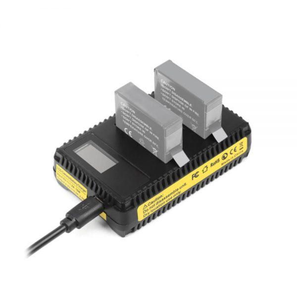 USB зарядний з LCD дисплеєм для 2-х акумуляторів AHDBT-401 для GoPro Hero 4 (код XTGP431)