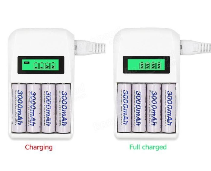 Інтелектуальний зарядний пристрій C907W з LCD дисплеєм для акумуляторів типу AA та AAA