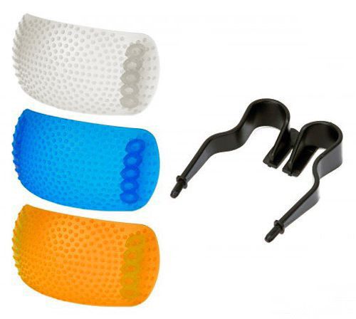 Розсіювач, дифузор для вбудованих спалахів - комплект із 3-х кольорів