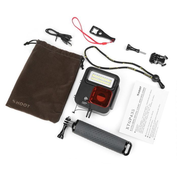 Металевий водонепроникний аквабокс з LED світлом для екшн камер GoPro Hero 4, 5, 6, 7 (код № XTGP435)