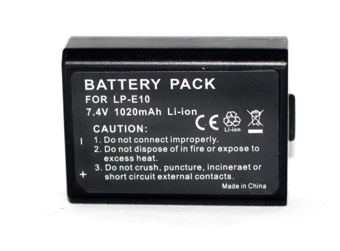 Акумулятор для фотоапаратів CANON 1500D, 2000D, 4000D - LP-E10 - аналог на 1020 ма