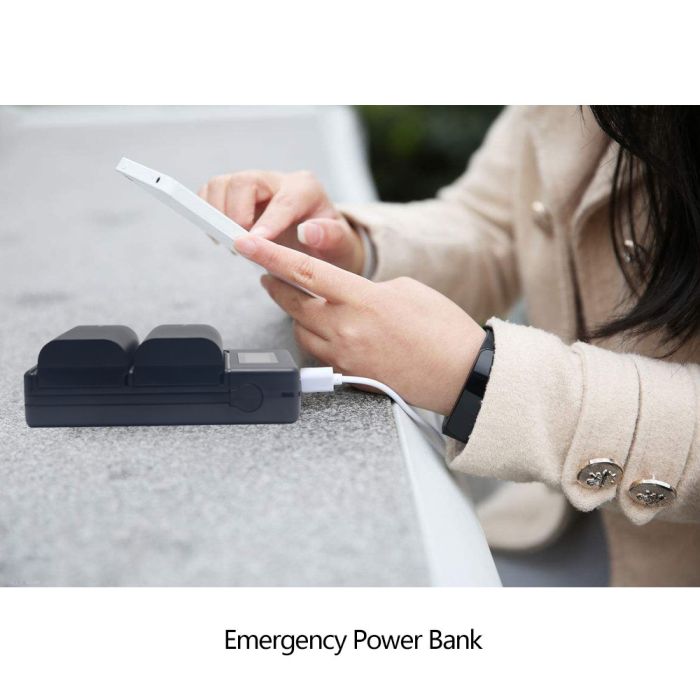 Зарядний пристрій Mcoplus DH-E8 з USB для 2-х акумуляторів Canon LP-E8