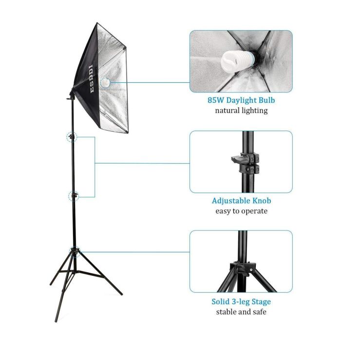 Комплект ESDDI PS025 (софтбокс 50 x 70 см, стійка, лампа - сумка для перенесення)