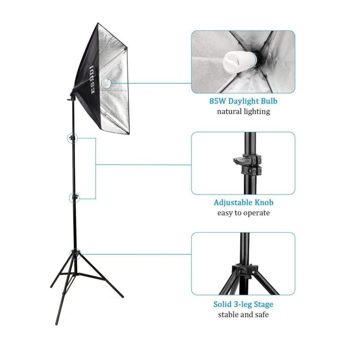 Комплект ESDDI PS025 (софтбокс, стійка, лампа - сумка для перенесення)