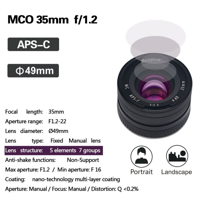 Об'єктив Mcoplus 35 mm F/1.2 MC для FujiFilm (FX-mount)