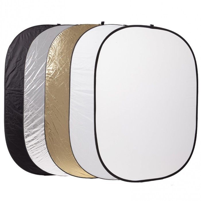 Фото рефлектор - відбивач овальний (прямокутний) 5 в 1 діаметром 100 х 150 см