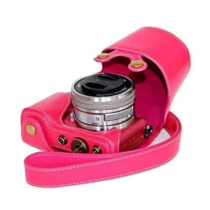 Захисний футляр - чохол для фотоапаратів SONY NEX-3N, NEX-5, NEX-5C, A5000, A5100 - рожевий