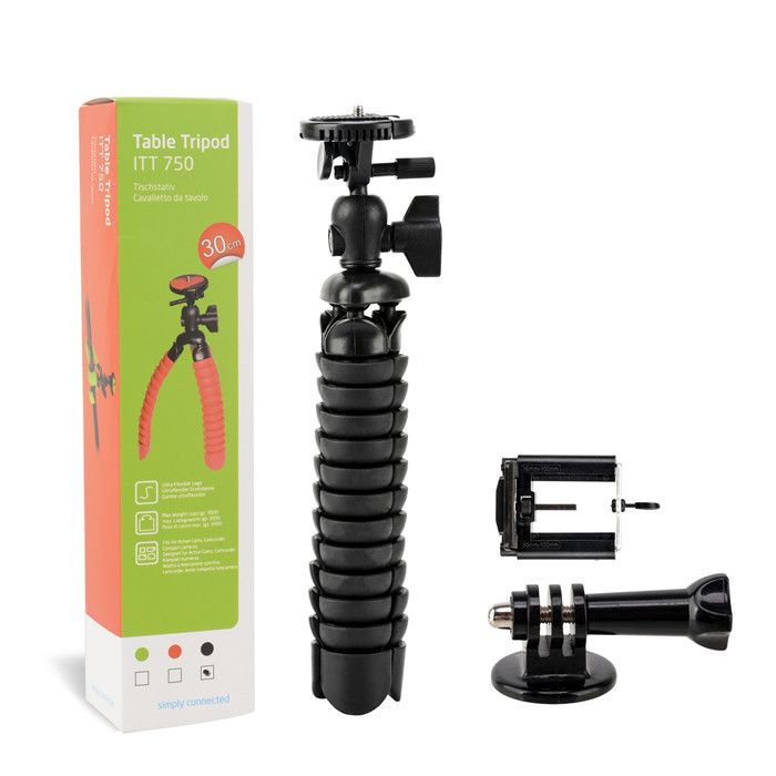 Гнучкий штатив Zomei - ITT 750 (висотою 30 см та максимальним навантаженням до 3 кг) - чорний