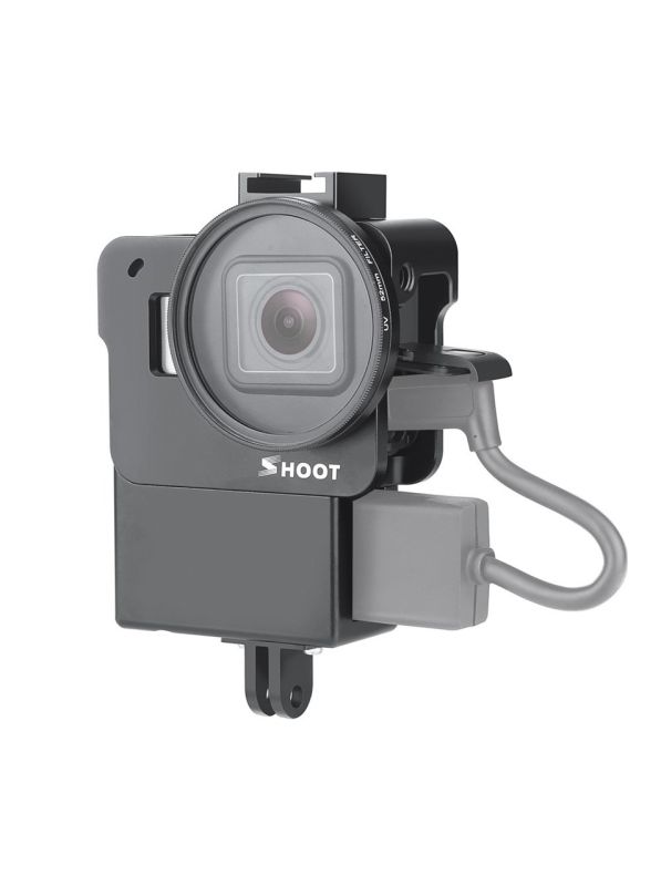 Алюмінієвий корпус для екшн камер GoPro Hero 5, 6, 7 з фільтром 52 UV та відсіком для мікрофона (код № XTGP539)
