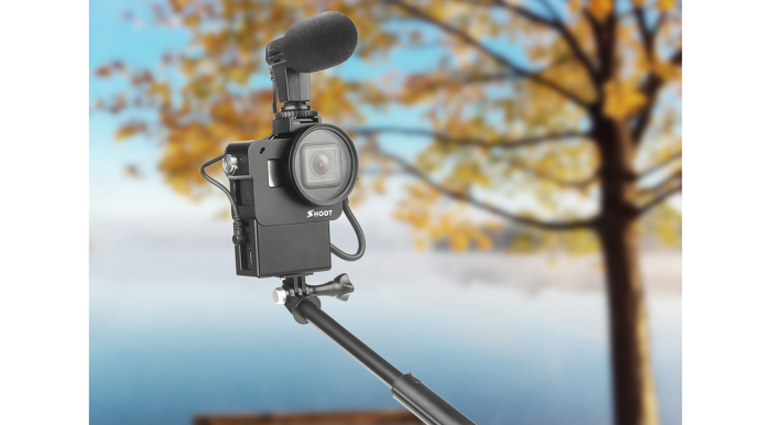 Алюмінієвий корпус для екшн камер GoPro Hero 5, 6, 7 з фільтром 52 UV та відсіком для мікрофона (код № XTGP539)