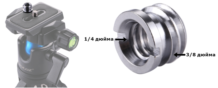 Різьбовий адаптер-перехідник з 1/4" на 3/8"