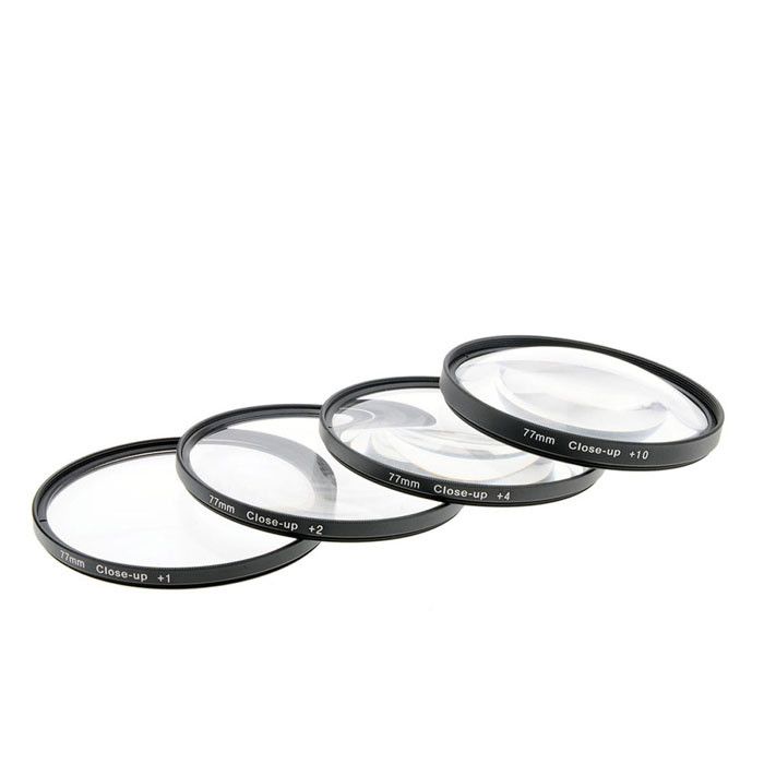 Набір світлофільтрів - макролінз CLOSE UP +1 +2 +4 +10 діаметром 77mm - 4 штуки