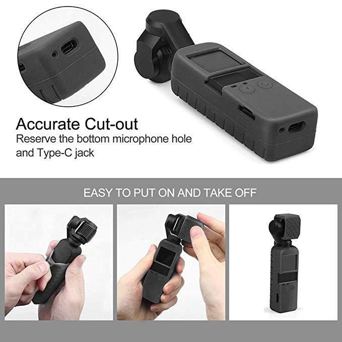 Силіконовий чохол для камери та ковпачок-кришка для DJI Osmo Pocket - блакитний (код XT-533)