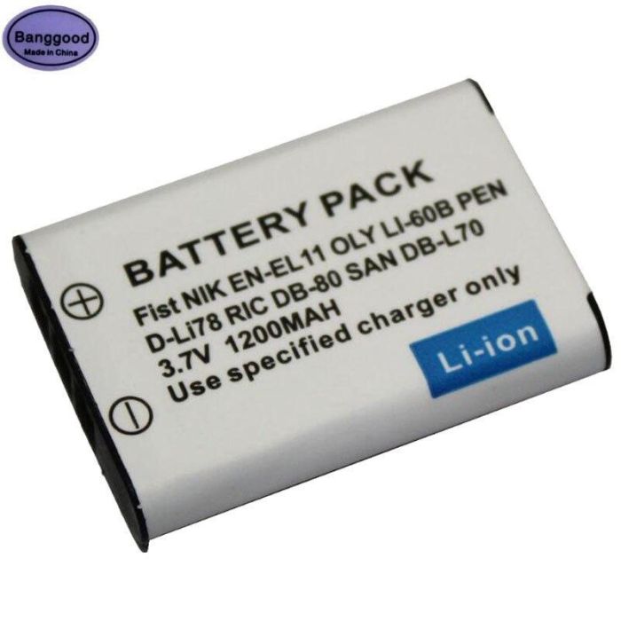 Акумулятор для камер SONY HDR-AZ1 - акумулятор NP-BY1 (Li-60B, EN-EL11, D-LI78) - аналог 1200 ма