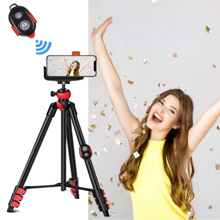 Штатив фірми ZOMEI для фотоапаратів, камер, телефонів - T60 + кріплення та Bluetooth пульт для телефону