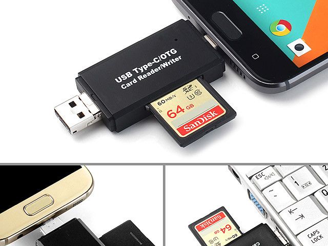 Кардрідер (кардрідер/запис) USB 2.0 OTG/Type-C/MicroSD/MicroUSB/SD - 5 в 1