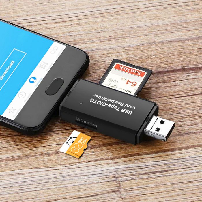 Кардрідер (кардрідер/запис) USB 2.0 OTG/Type-C/MicroSD/MicroUSB/SD - 5 в 1