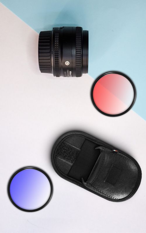 Футляр (кейс) для світлофільтрів - для 2-х світлофільтрів (шкіра PU)