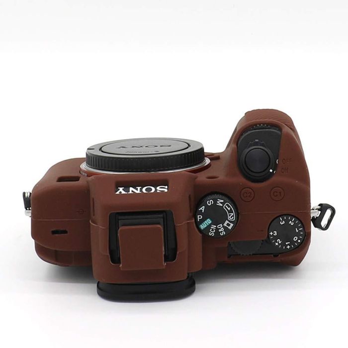 Захисний силіконовий чохол для фотоапаратів SONY A7 III, A7r III, A7s III, A9 - коричневий
