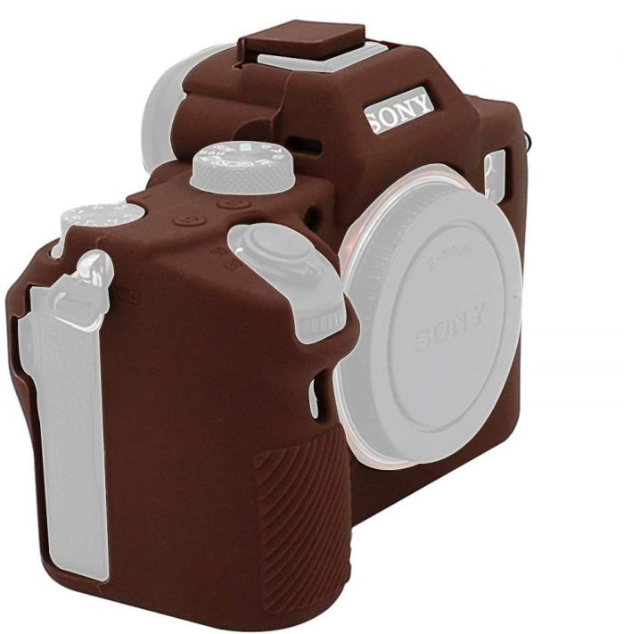 Захисний силіконовий чохол для фотоапаратів SONY A7 III, A7r III, A7s III, A9 - коричневий