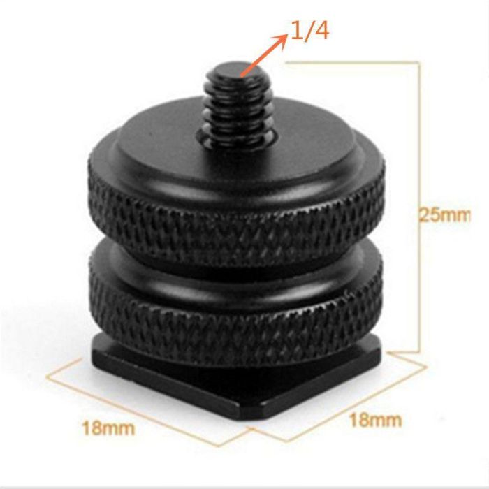 Адаптер (кріпильний гвинт) 1/4" з 2-ма затискними кільцями під гарячий черевик для встановлення обладнання