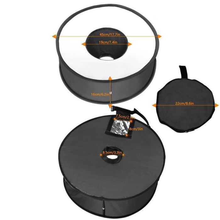 Круглий складний софтбокс, розсіювач, дифузор (Softbox) PULUZ PU5145 для спалахів 45 см