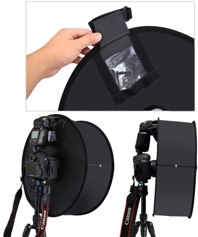 Круглий складний софтбокс, розсіювач, дифузор (Softbox) PULUZ PU5145 для спалахів 45 см