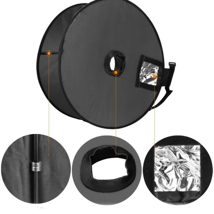 Круглий складний софтбокс, розсіювач, дифузор (Softbox) PULUZ PU5145 для спалахів 45 см