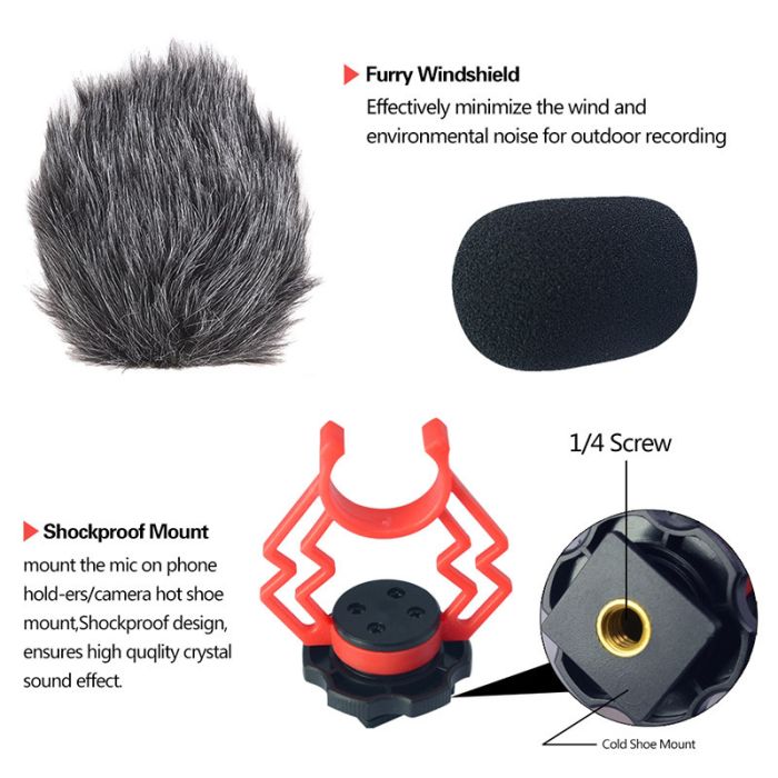 Направлений камерний мікрофон Mcoplus VM-D02 для фотоапарата (камери, смартфона)