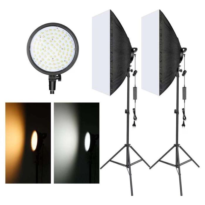 Комплект — 168 LED-світло (48 Вт, 3200 K-5600 K) + софтбокс 50 x 70 + стійка (2 м)