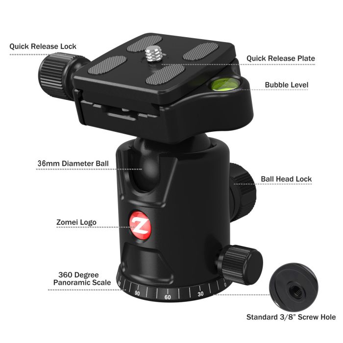 Штатив + монопод фірми ZOMEI для фотоапаратів - M8 зі штативною головкою