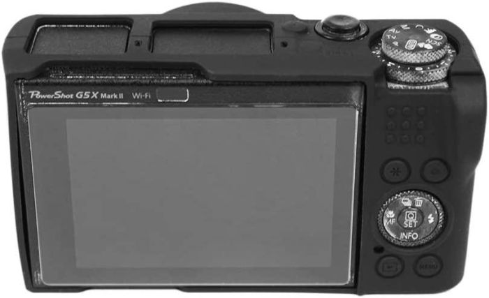 Захисний силіконовий чохол із кришкою для фотоапаратів CANON G5X Mark II - чорний