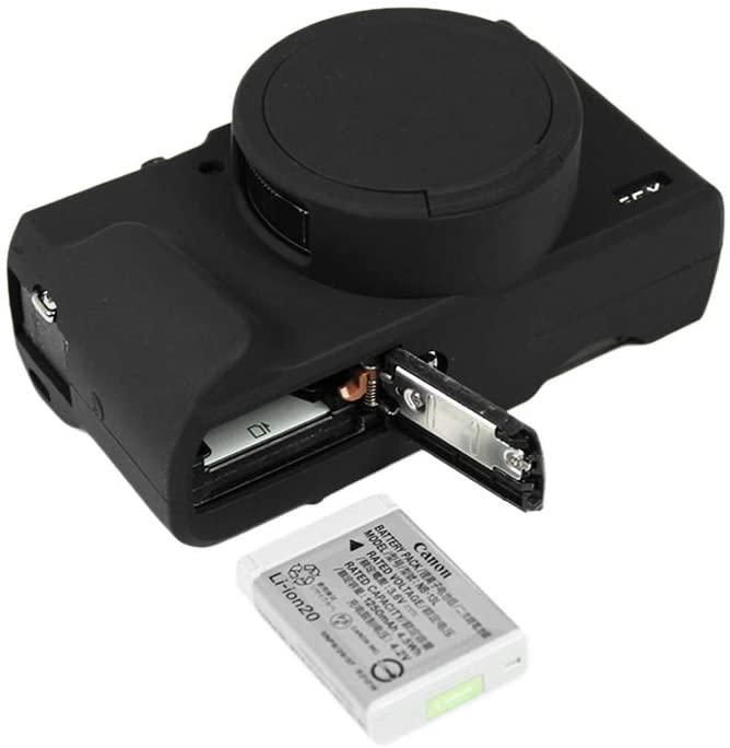 Захисний силіконовий чохол із кришкою для фотоапаратів CANON G5X Mark II - чорний