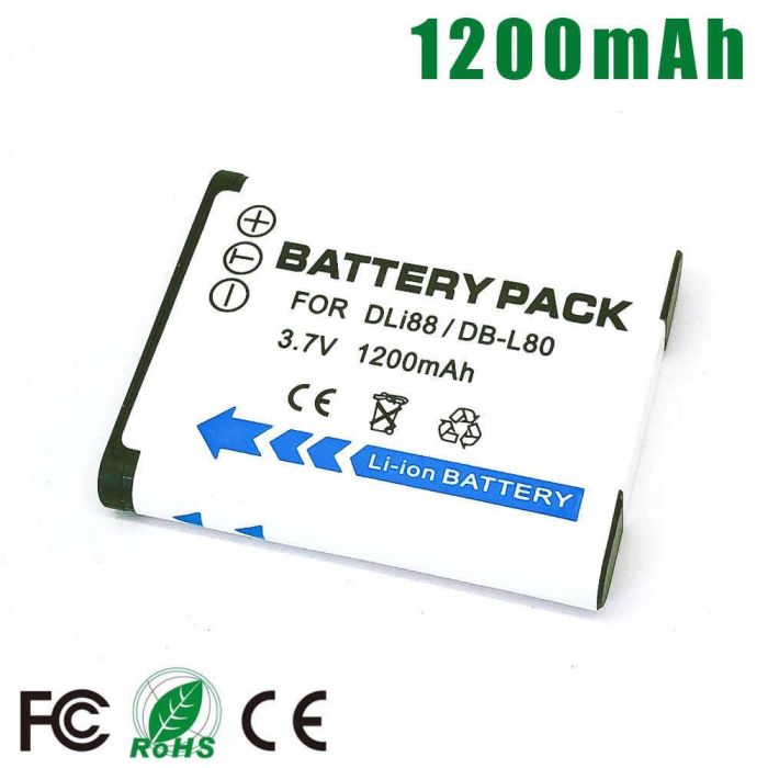 Акумулятор для камер PENTAX - D-Li88 (DB-L80, PX1686, VW-VBX070) - аналог на 1200 ма