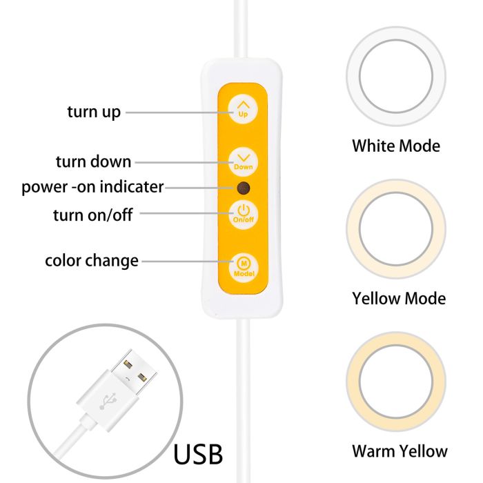 Комплект кільцевий LED світло ZM108 (8" - 21 см) + пульт + пантограф 70 см + шарнірне кріплення
