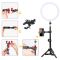 Комплект кільцевий LED світло ZM100 (8" - 21см) + пульт + пульт для телефону + стійка 45 см + кріплення