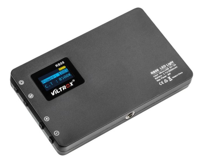 Ультратонкий, портативний LED - освітлювач, відеосвітло Viltrox RB08 з вбудованим акумулятором