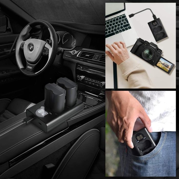 Зарядний пристрій DL-W235 (LCD2-NPW235) з USB для 2-х акумуляторів NP-W235 для Fujifilm X-T4