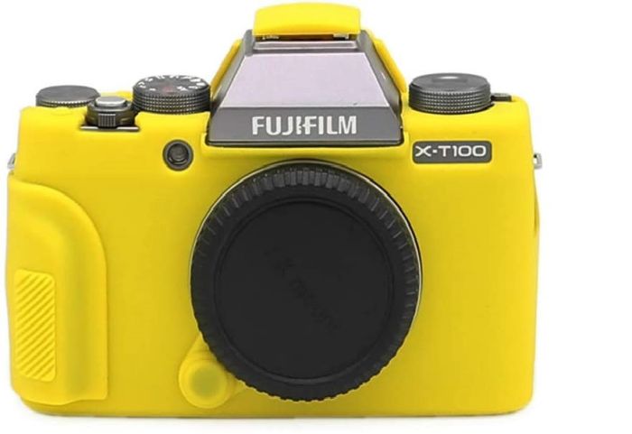 Захисний силіконовий чохол для фотоапаратів FujiFilm X-T100 - жовтий