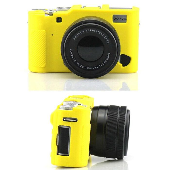 Захисний силіконовий чохол для фотоапаратів FujiFilm X-A5, X-A10 - жовтий