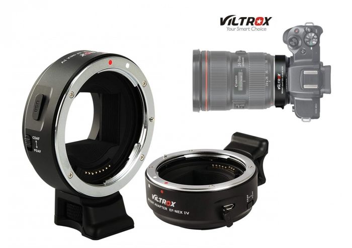 Адаптер Viltrox EF-NEX IV для Canon EF/EF-S на байонет Sony E-mount (Canon EF-Sony E) - автофокусний