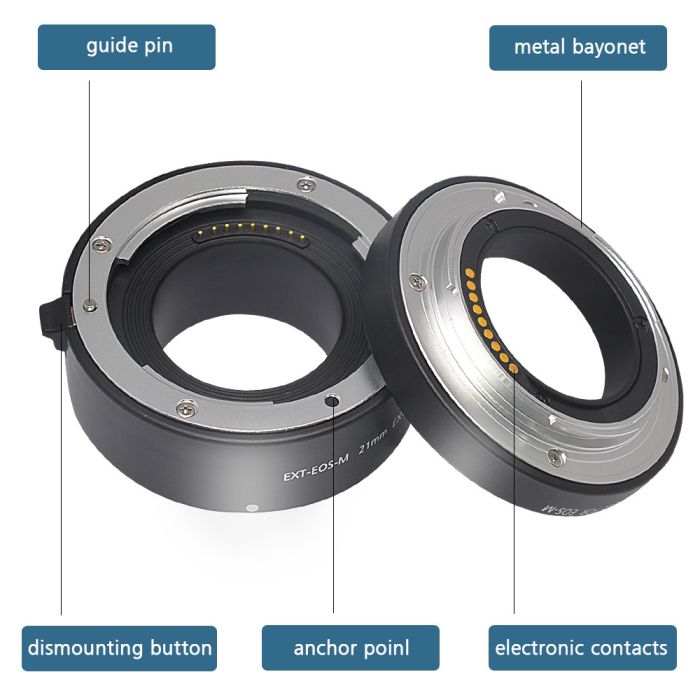 Макрокільця автофокусні для фотокамер Canon EOS M (байонет EF-M (бездзеркальні) Mcoplus EXT-EOS M (10+21mm)