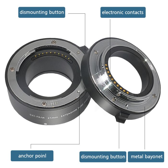 Макрокільця автофокусні для фотокамер FujiFilm (байонет FX) Mcoplus EXT-FX-M (10+21mm)