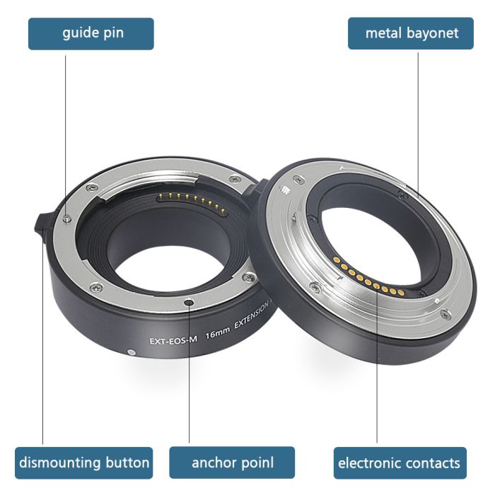Макрокільця автофокусні для фотокамер Canon EOS M (байонет EF-M (бездзеркальні) Mcoplus EXT-EOS M (10+16mm)