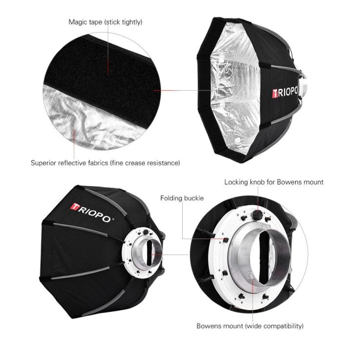 Софтбокс, розсіювач, дифузор (Softbox), октобокс Triopo - K120 з байонетом Bowens / Elichrom